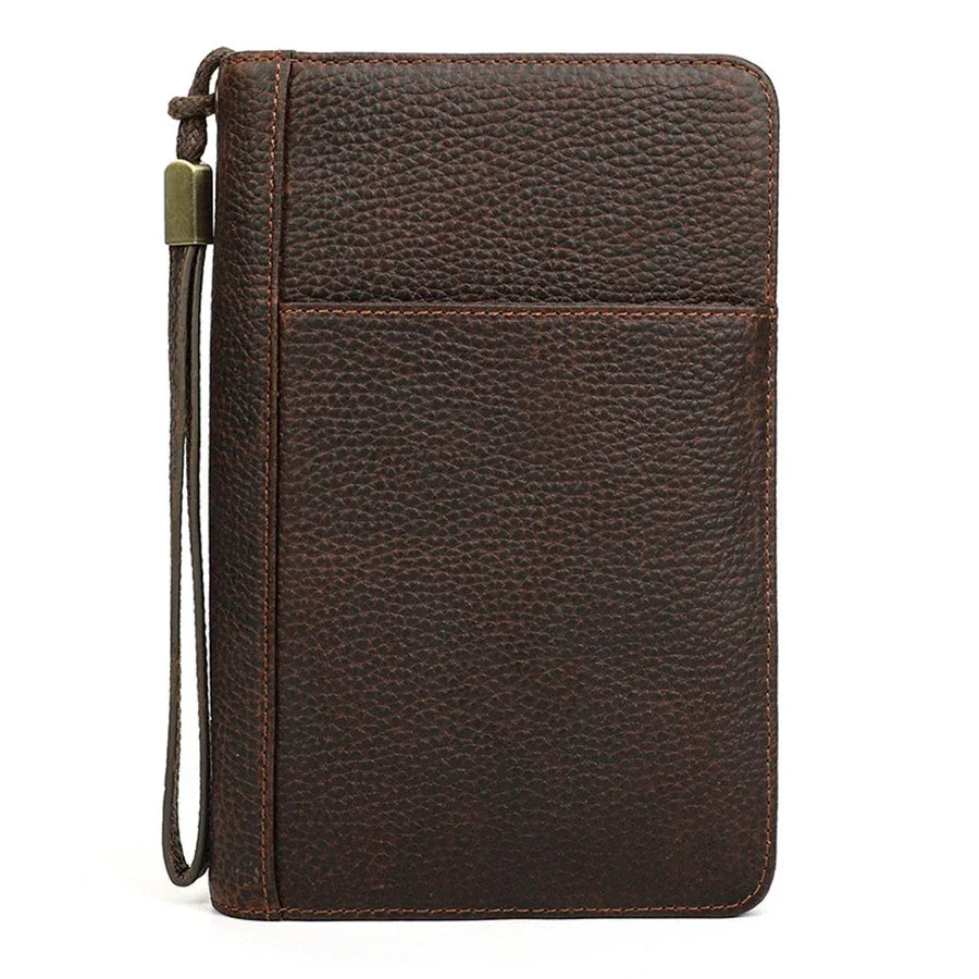 Men’s Cigar Travel Case - 5-Cigar Organizer with Phone Pocket - Coffee