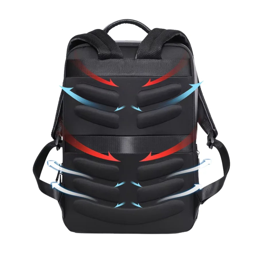 Black Leather Laptop Backpack – 15.6 Inch Business Work Backpack