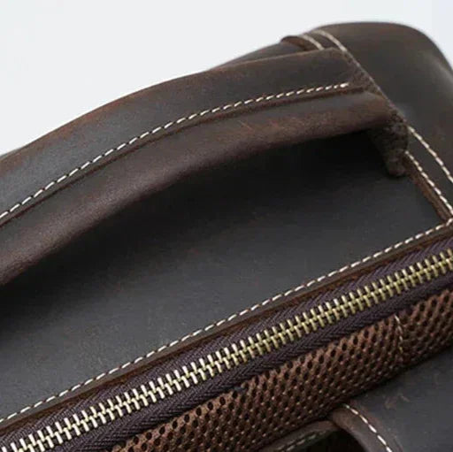 Brown Leather Backpack – Slim Backpack with Luggage Sleeve