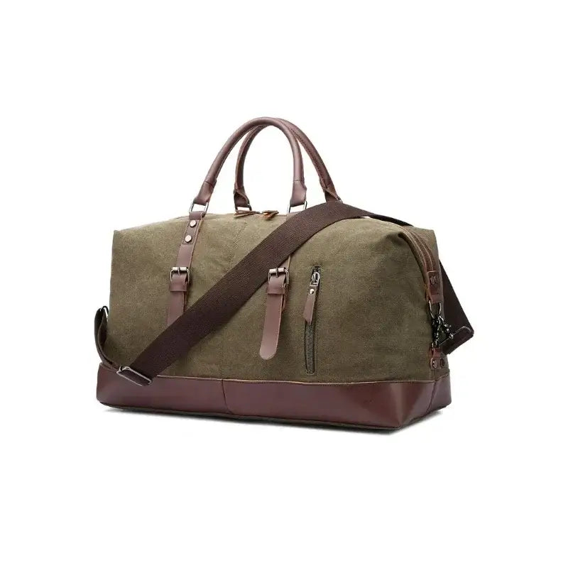 Men’s Canvas Duffle Bag – Multi-Pocket Weekend Travel Bag