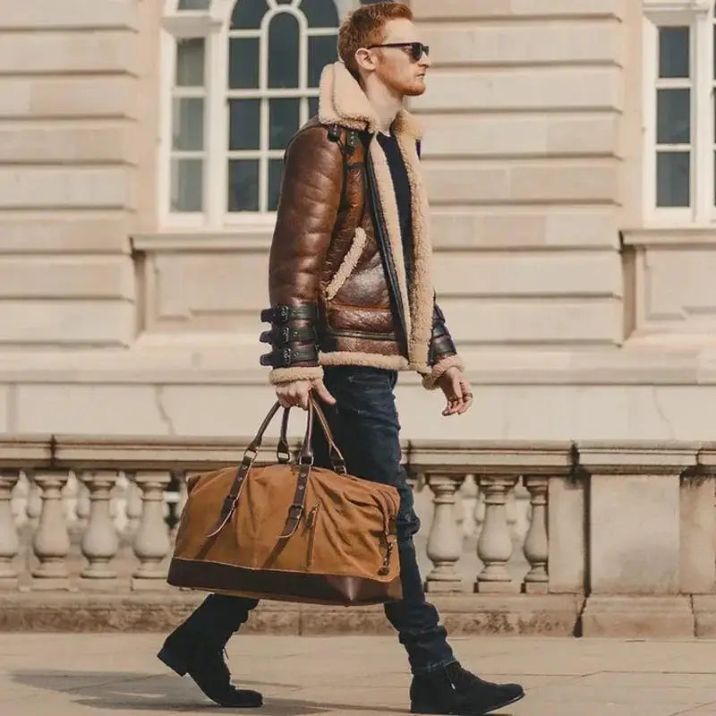 Men’s Canvas Duffle Bag – Multi-Pocket Weekend Travel Bag