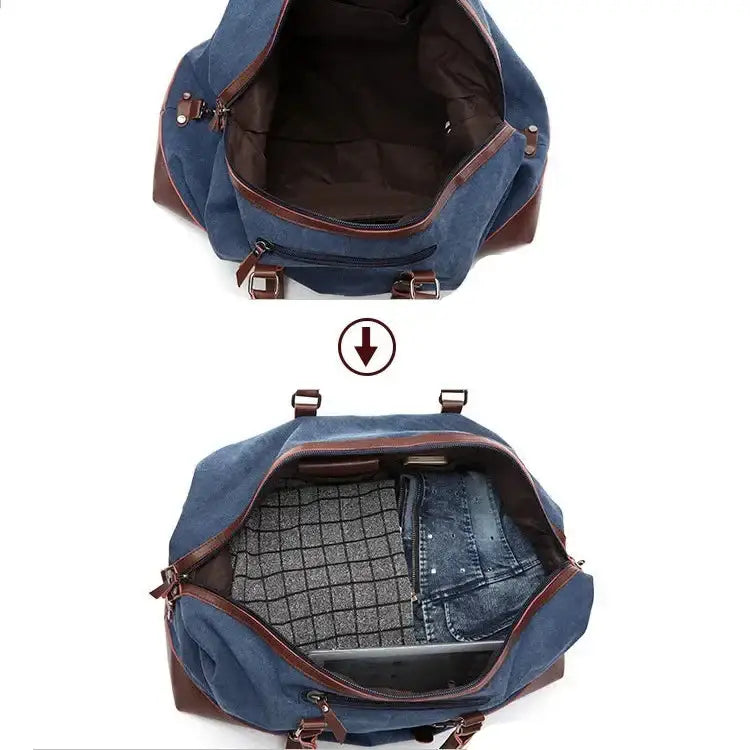 Men’s Canvas Duffle Bag – Multi-Pocket Weekend Travel Bag