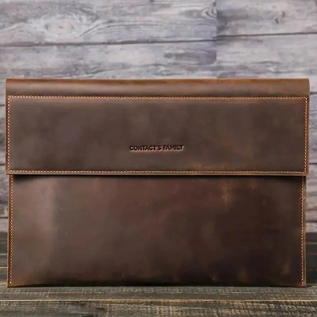 Crazy Horse Leather Laptop Sleeve - Magnetic Flap Case