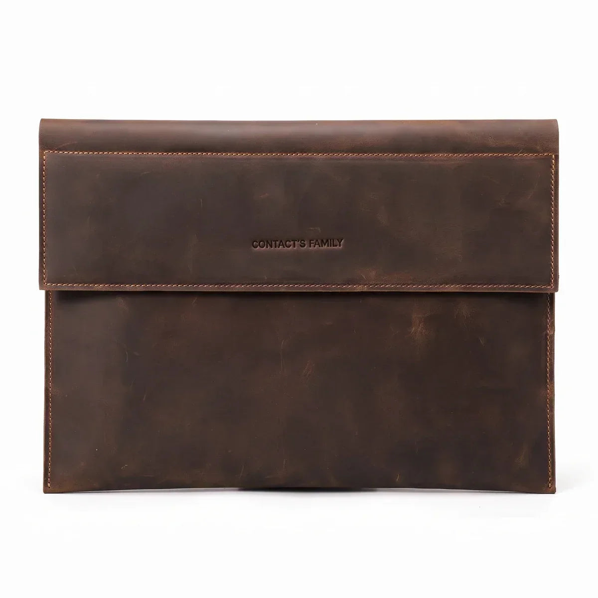 Crazy Horse Leather Laptop Sleeve - Magnetic Flap Case
