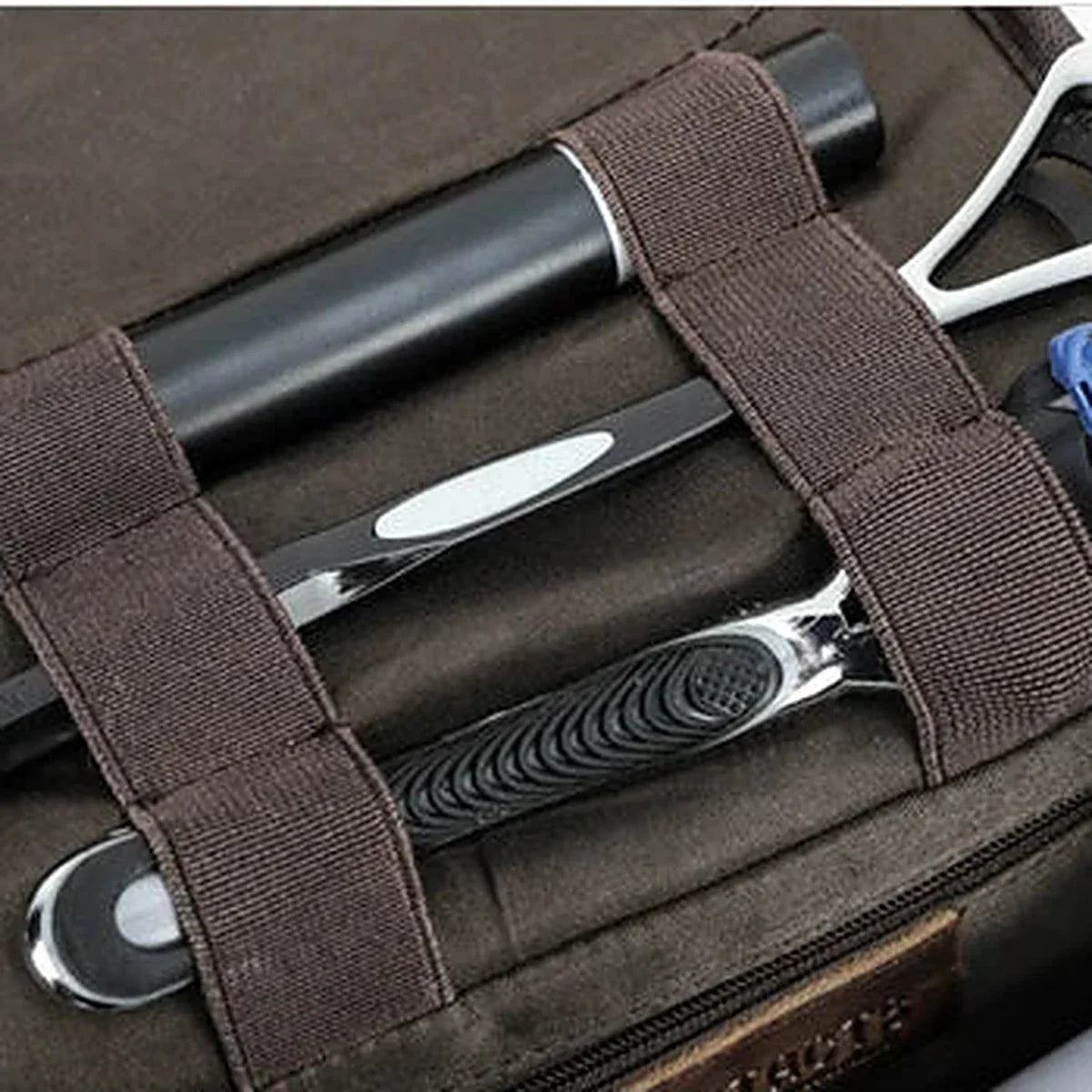 Crazy Horse Leather Toiletry Bag - Structured Top Handle Dopp Kit - Coffee
