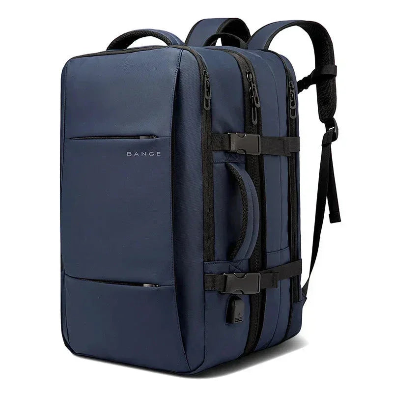 Expandable Travel Backpack – 22L to 37L Carry-On Bag - Blue