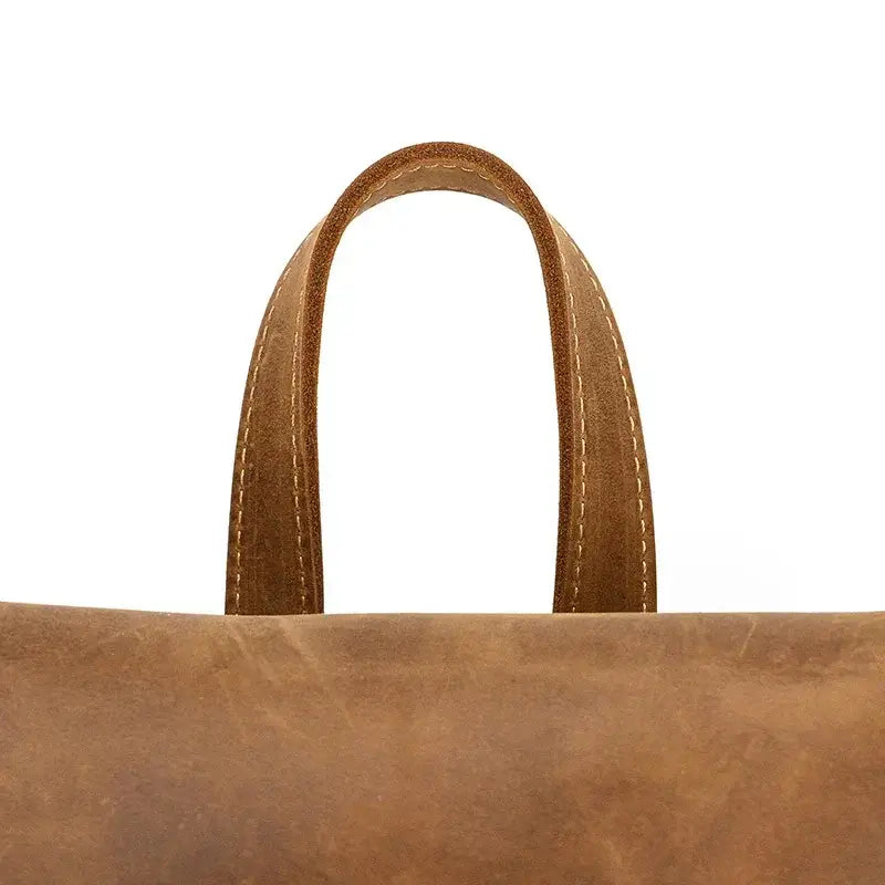 Full-Grain Leather Vintage Backpack – Soft Structure with Triple Flap Pockets