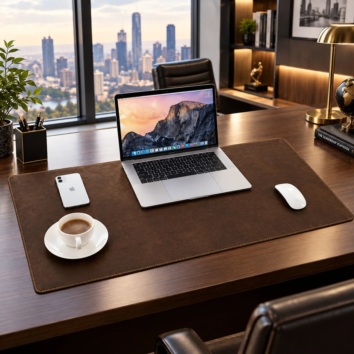 Leather Desk Mat - Genuine Cowhide Desk Pad & Mouse Pad