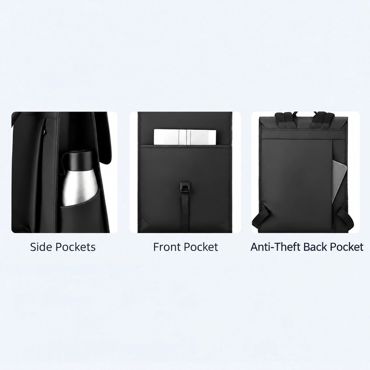 Laptop Backpack with Magnetic Flap – 15.6 Inch Water-Resistant Work Bag