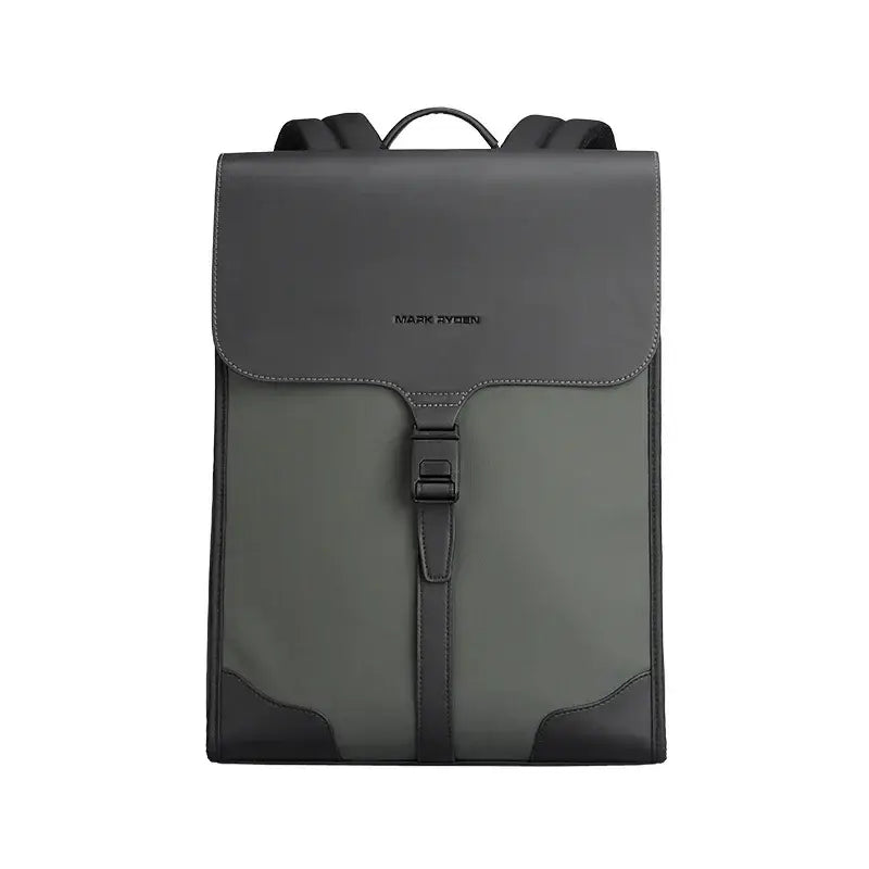 Laptop Backpack with Magnetic Flap – 15.6 Inch Water-Resistant Work Bag - Green