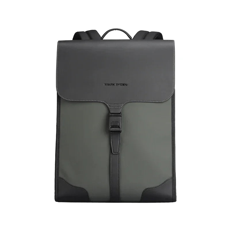 Laptop Backpack with Magnetic Flap – 15.6 Inch Water-Resistant Work Bag - Green