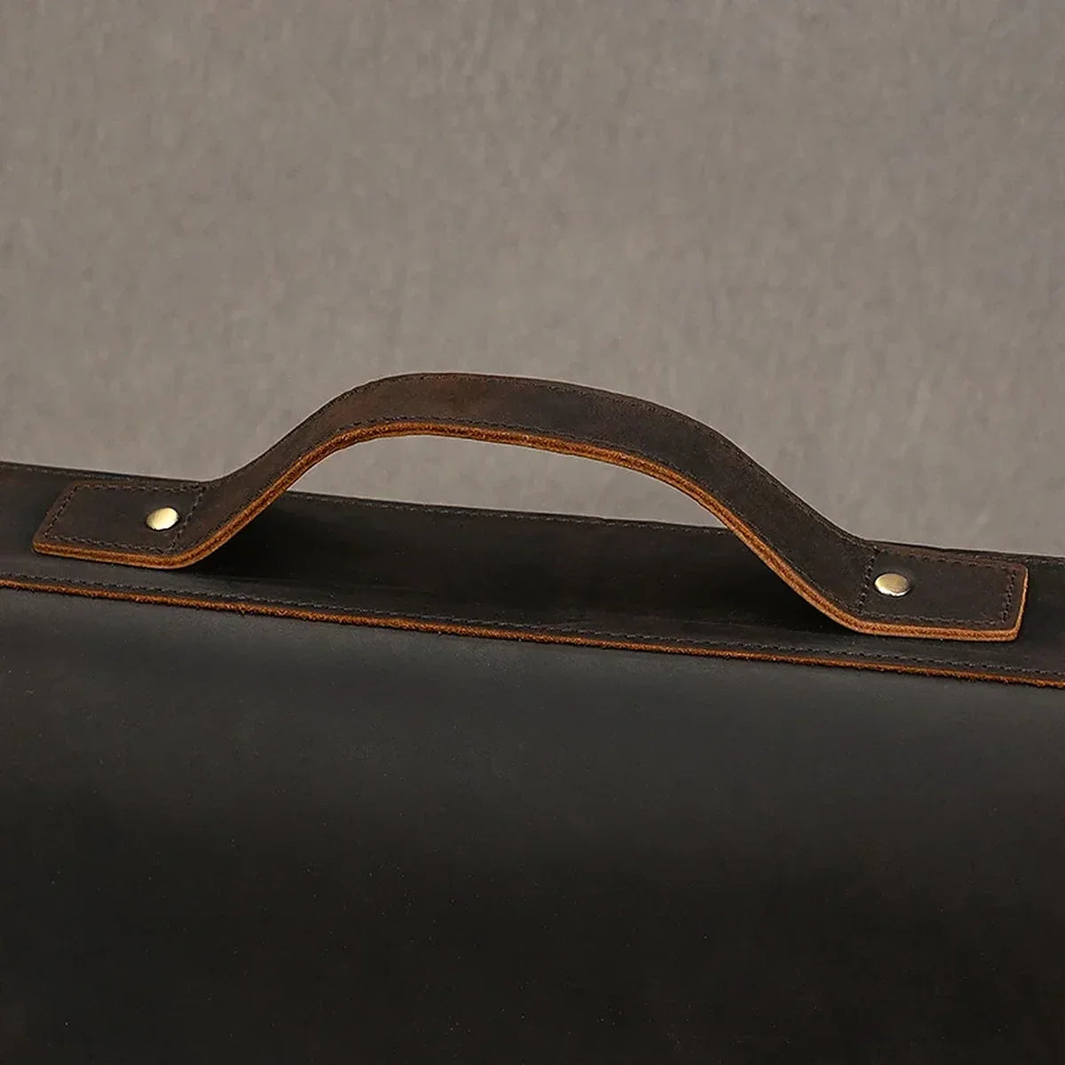 Slim Leather Flap Briefcase with Magnetic Closure