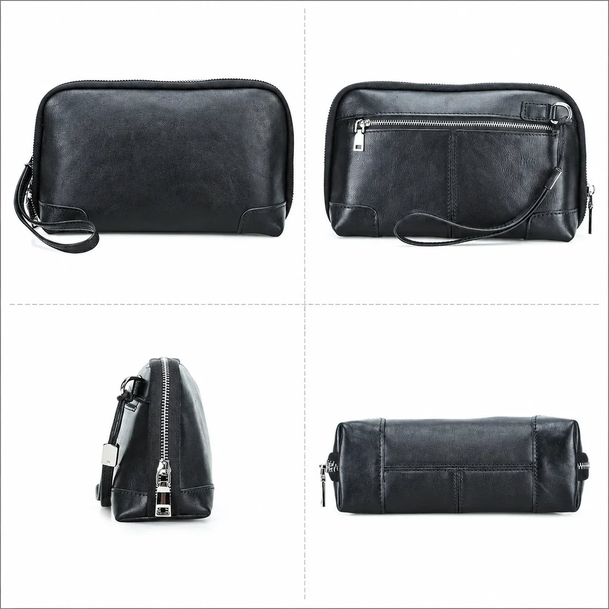 Leather Cable Organizer Clutch - Wristlet Charger & Power Bank Case