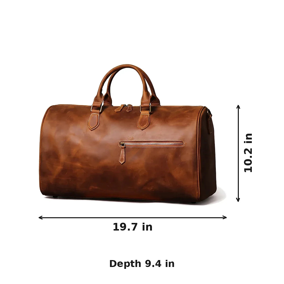 Crazy Horse Leather Barrel Duffle Bag