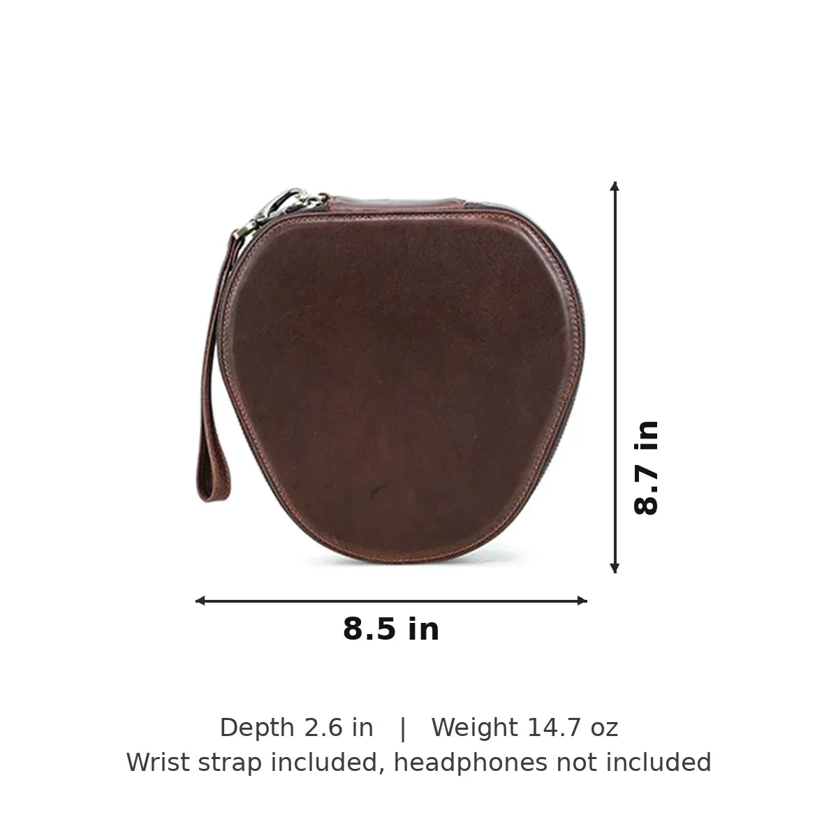 Leather Headphone Case for AirPods Max and Over-Ear Headphones - Coffee