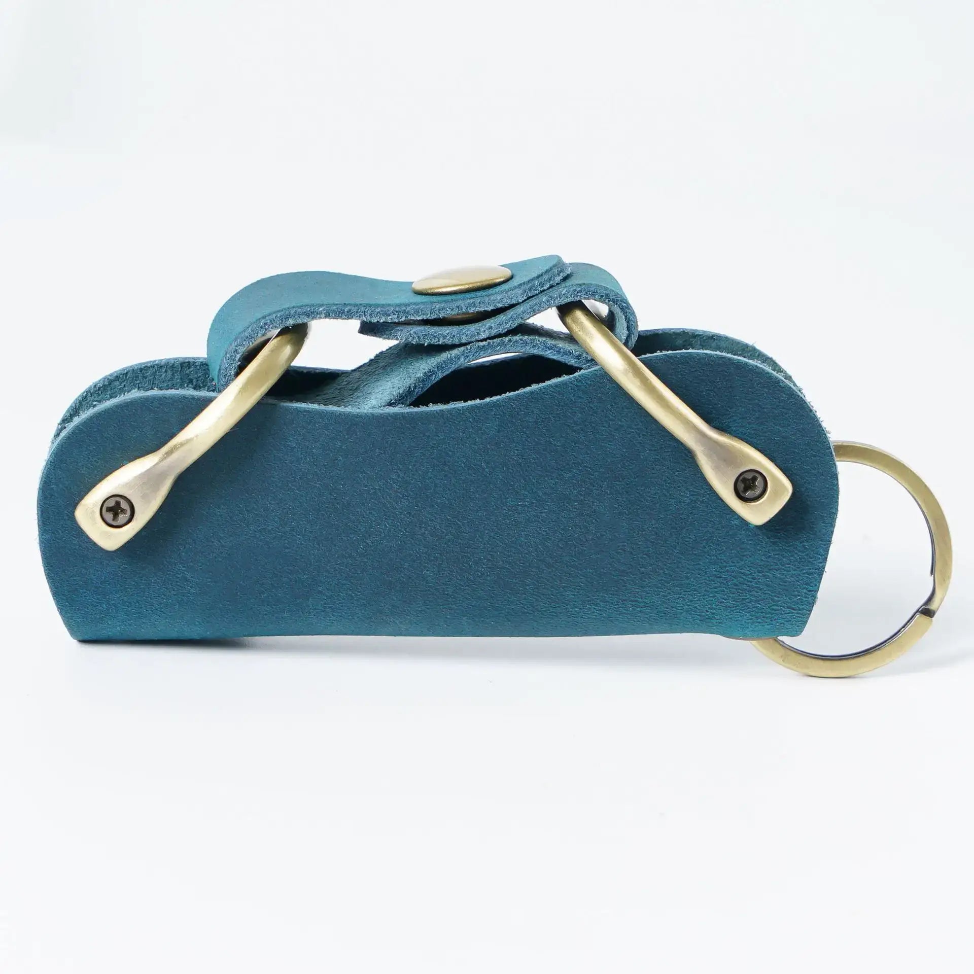 Leather Key Holder – Crazy Horse Key Organizer Case - Blue