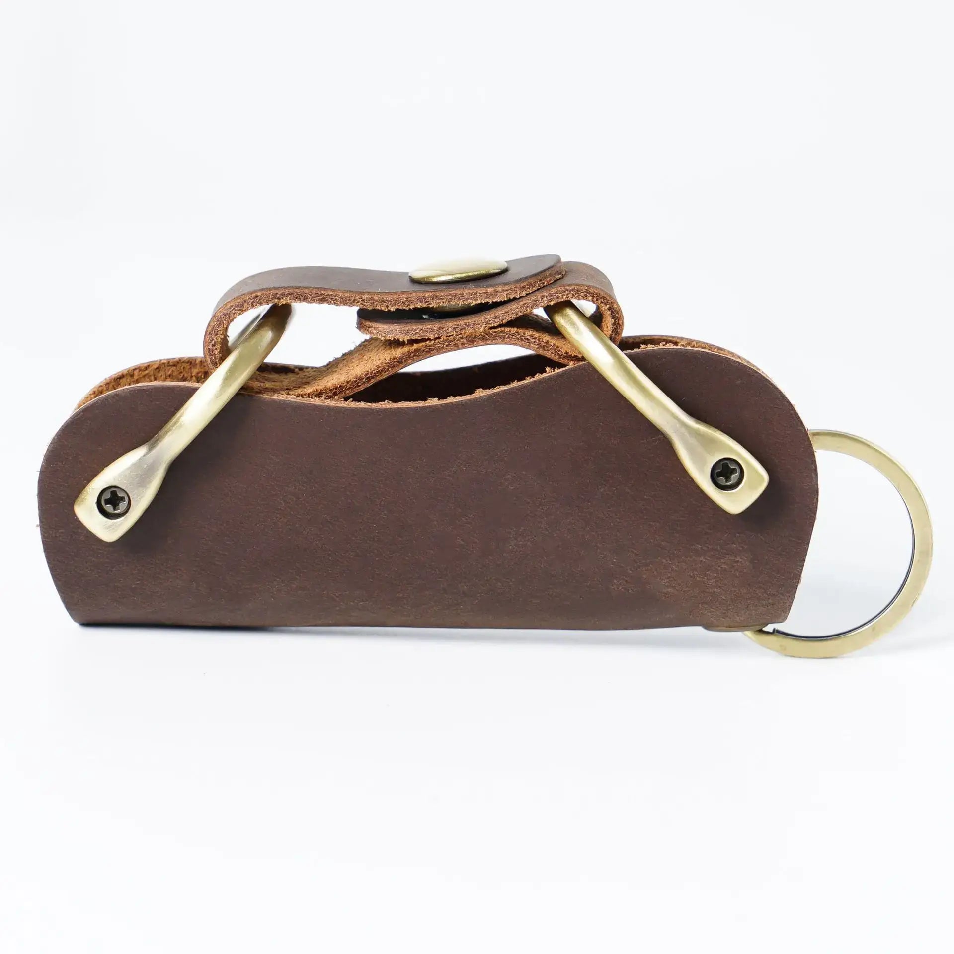 Leather Key Holder – Crazy Horse Key Organizer Case - Dark brown