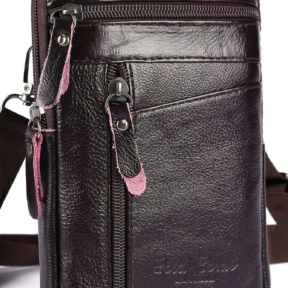 Leather Phone Pouch - Zip Front Crossbody Waist Bag