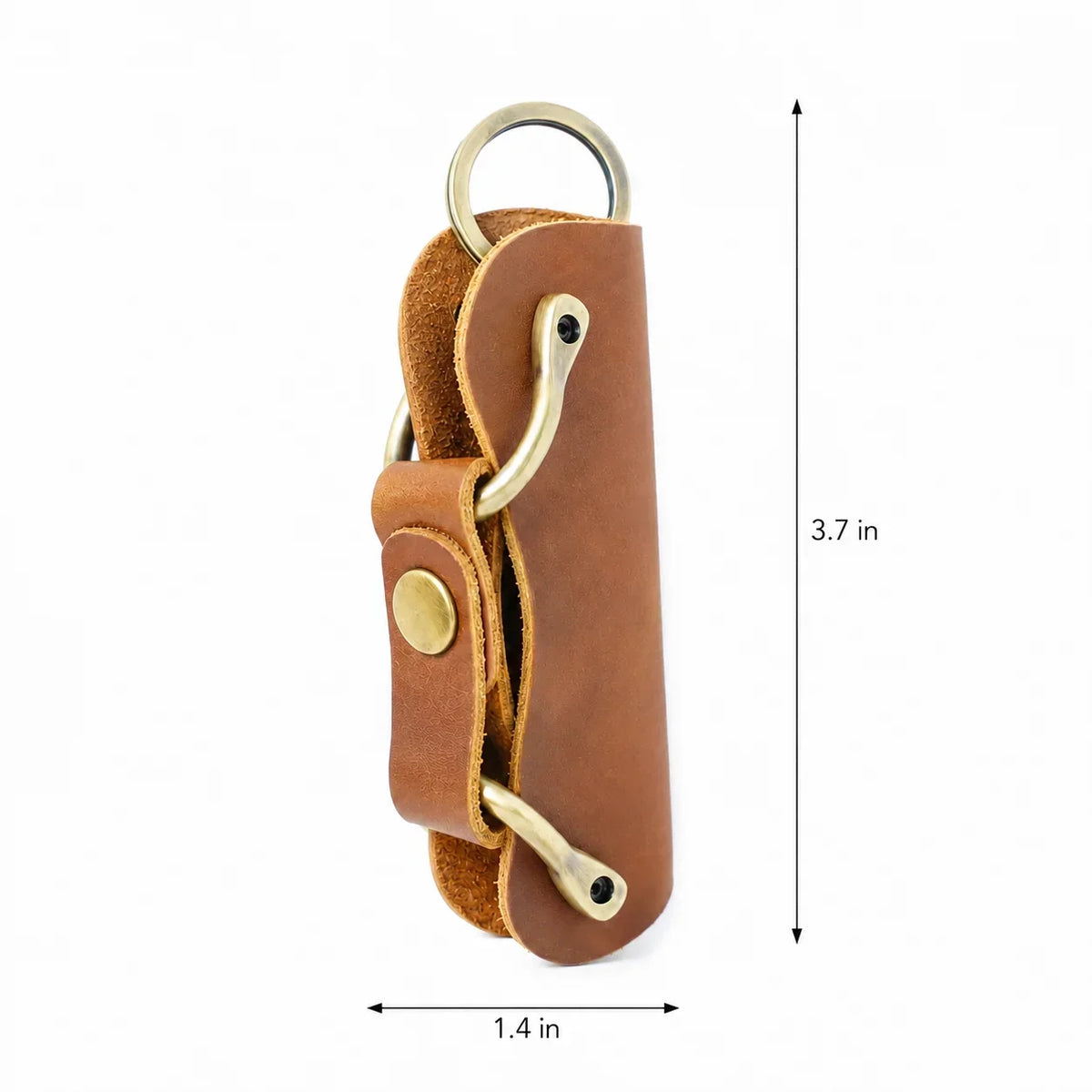 Leather Smart Key Holder - Compact Fold-Out Case for 10 Keys