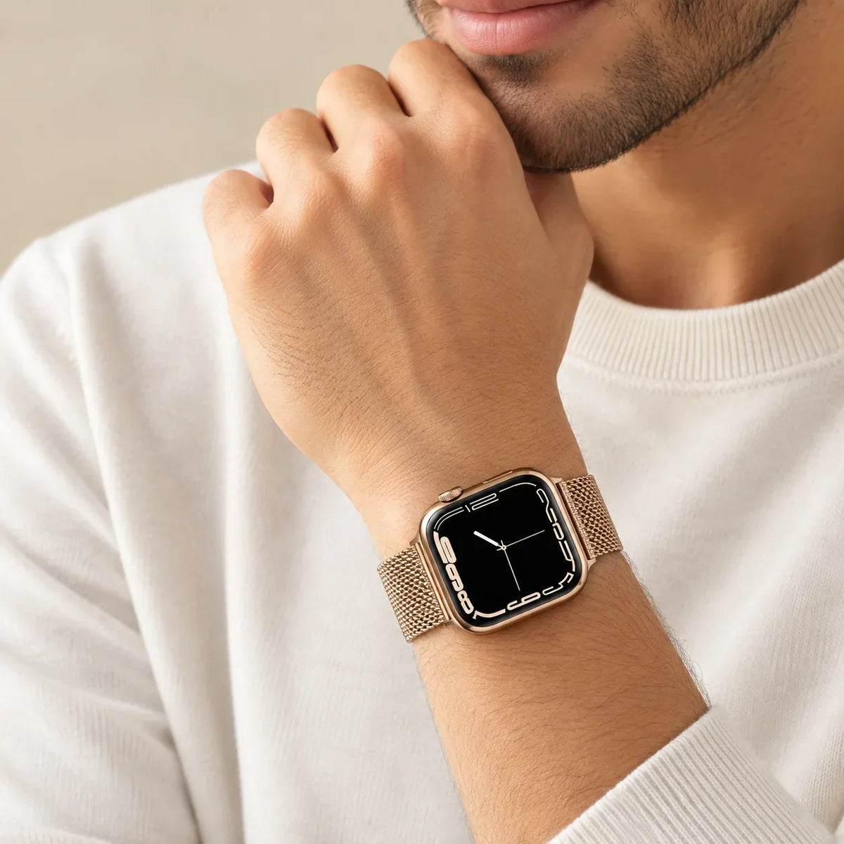 Magnetic Mesh Apple Watch Band - Stainless Steel Milanese Loop