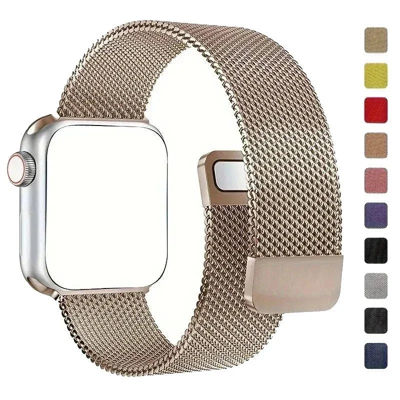 Magnetic Mesh Apple Watch Band - Stainless Steel Milanese Loop