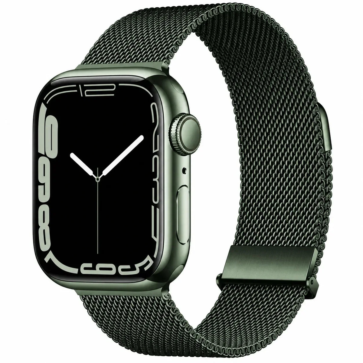 Magnetic Mesh Apple Watch Band - Stainless Steel Milanese Loop - Dark Green / Small: 38/40/41 mm, Series 10 42 mm