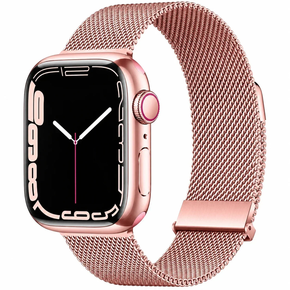 Magnetic Mesh Apple Watch Band - Stainless Steel Milanese Loop - Pink / Small: 38/40/41 mm, Series 10 42 mm