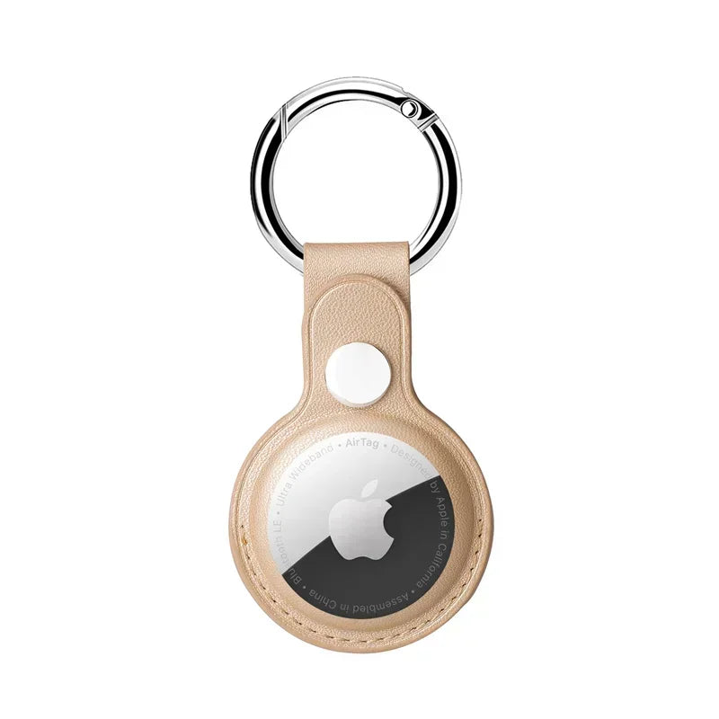 Men’s AirTag Keychain Holder - Clip-On Key Fob - Beige