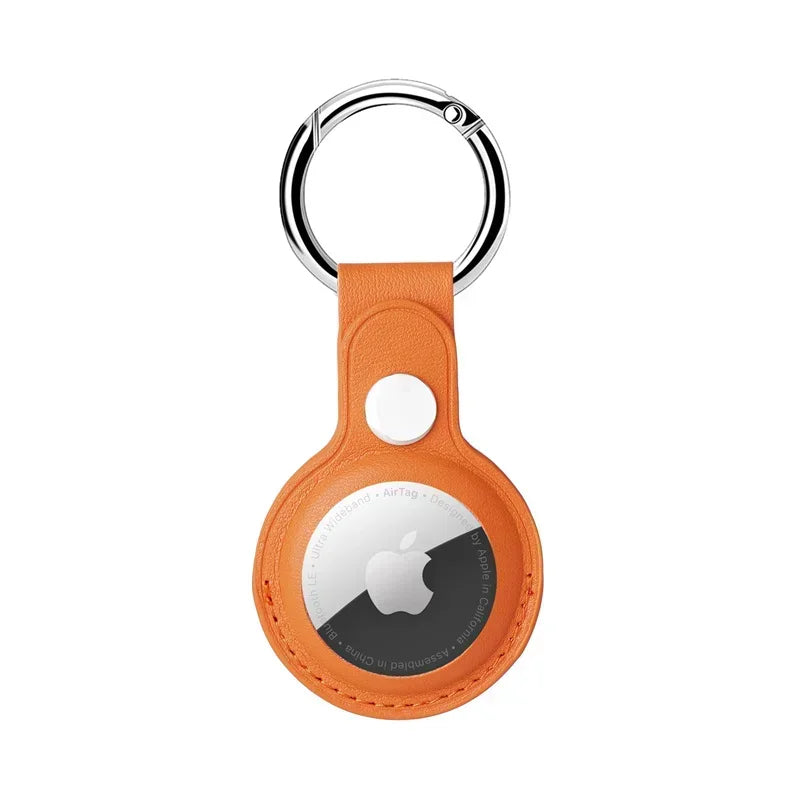 Men’s AirTag Keychain Holder - Clip-On Key Fob - Orange