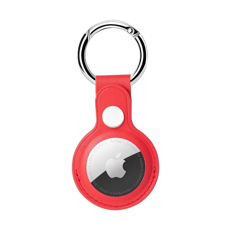Men’s AirTag Keychain Holder - Clip-On Key Fob - Red