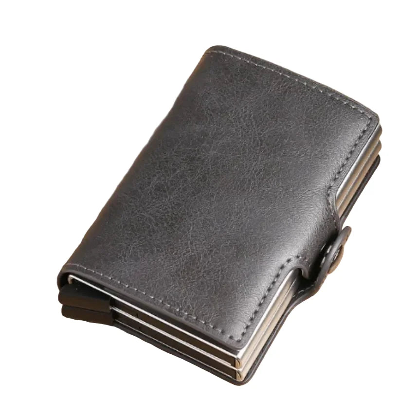 Men’s Aluminum Bifold Wallet - RFID Card Case with Cash Pocket