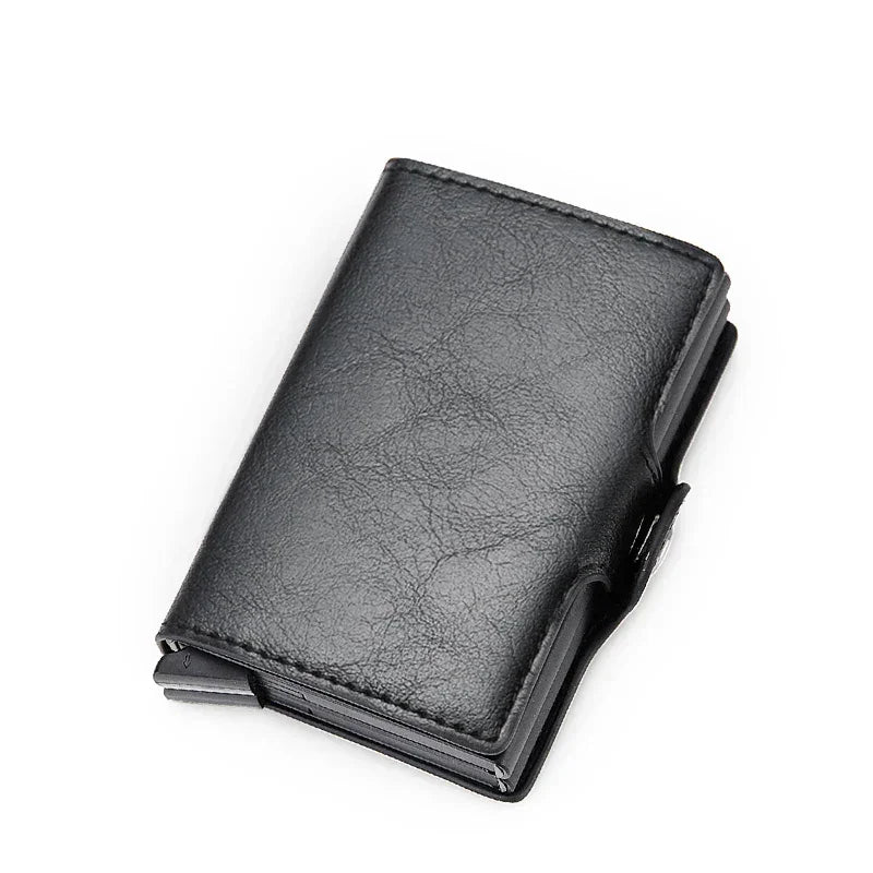 Men’s Aluminum Bifold Wallet - RFID Card Case with Cash Pocket - Gray