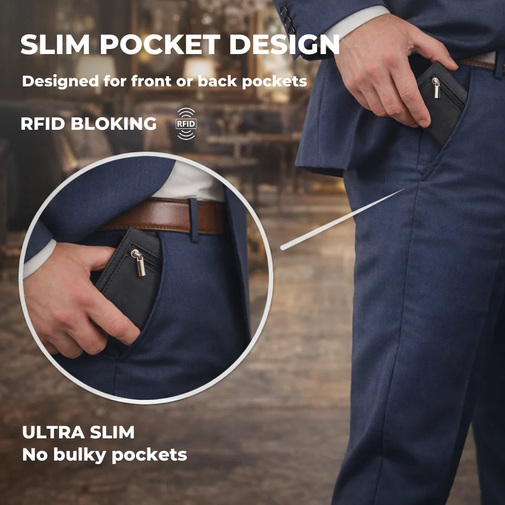 Men’s Aluminum Card Holder Wallet – Slim RFID Front Pocket Wallet