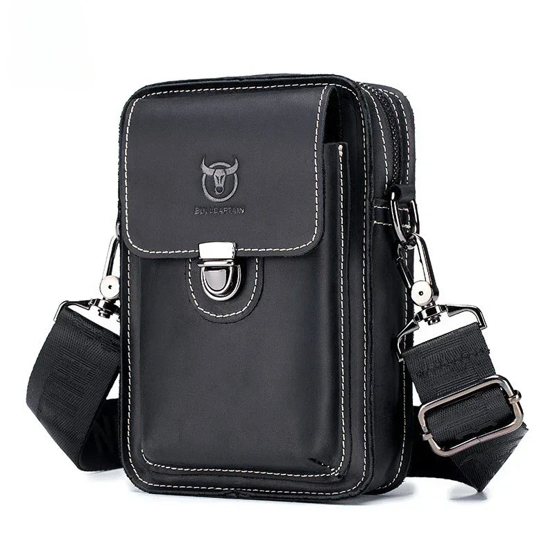 Men’s Belt Pouch - Detachable Strap & Mini Pouch - Black