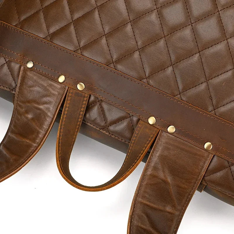 Men’s Brown Full Grain Leather Backpack – Flap Closure
