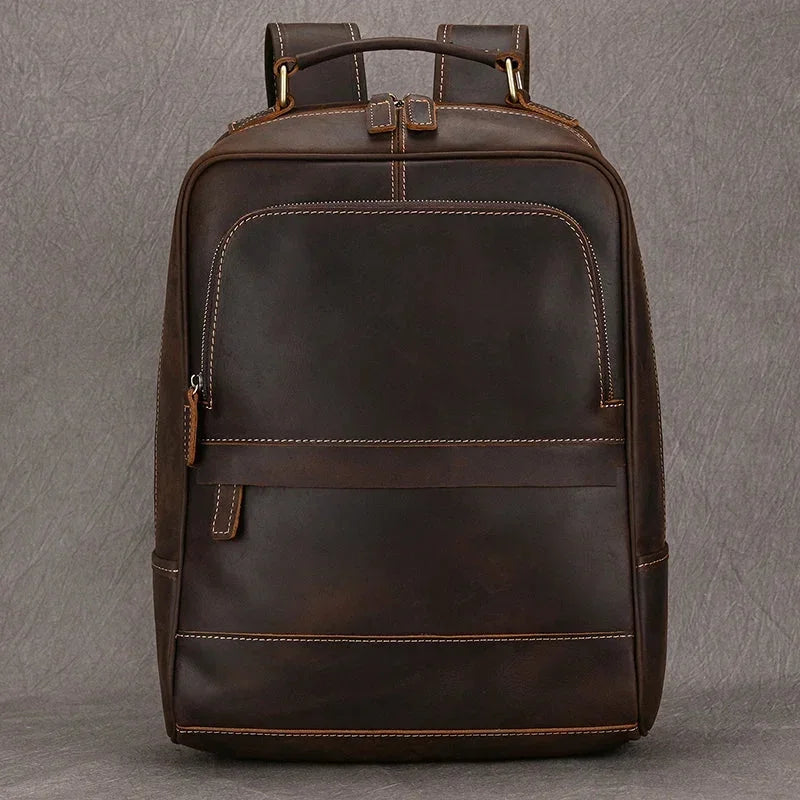 Men’s Brown Leather Backpack – Elegant and Refined Everyday Carry