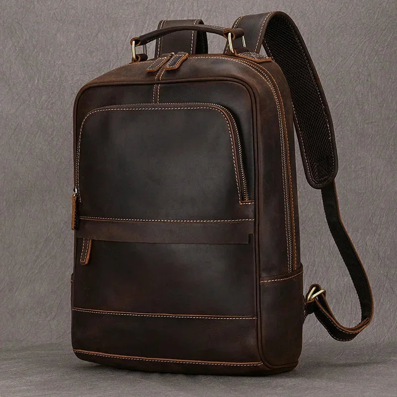Men’s Brown Leather Backpack – Elegant and Refined Everyday Carry