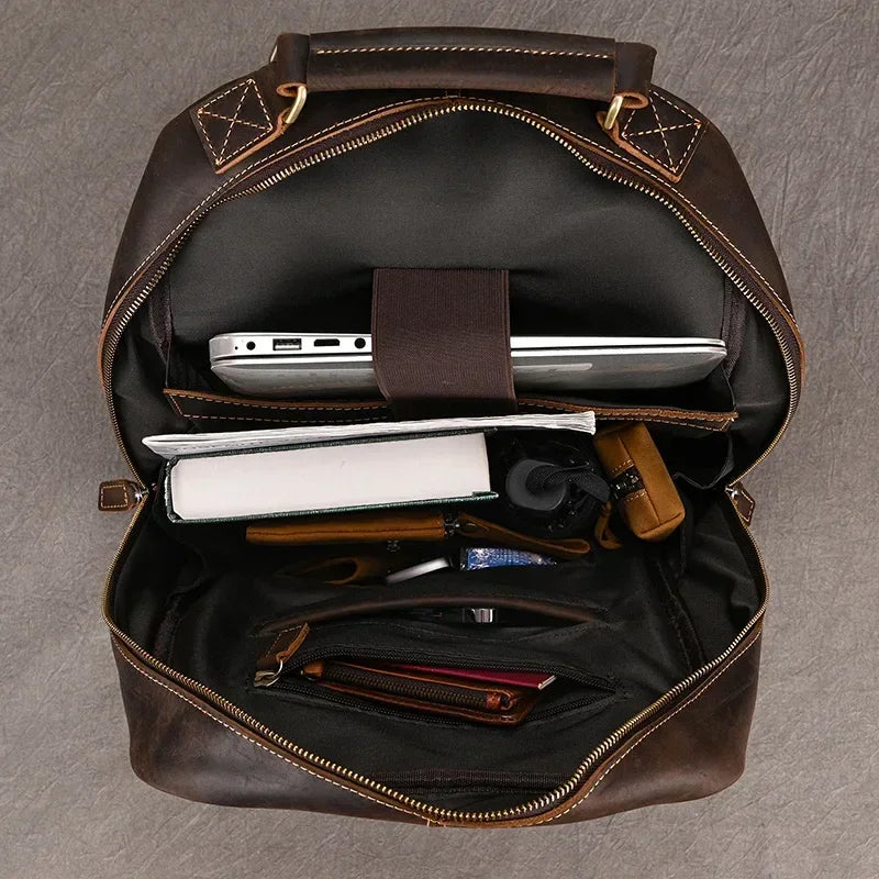 Men’s Brown Leather Backpack – Elegant and Refined Everyday Carry