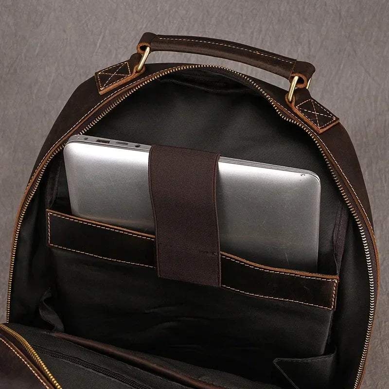 Men’s Brown Leather Backpack – Elegant and Refined Everyday Carry