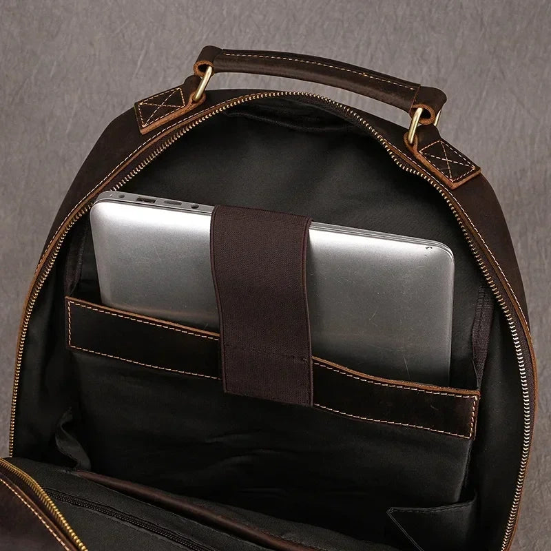 Men’s Brown Leather Backpack – Elegant and Refined Everyday Carry