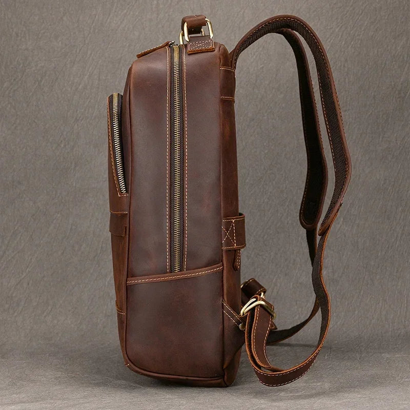 Men’s Brown Leather Backpack – Elegant and Refined Everyday Carry