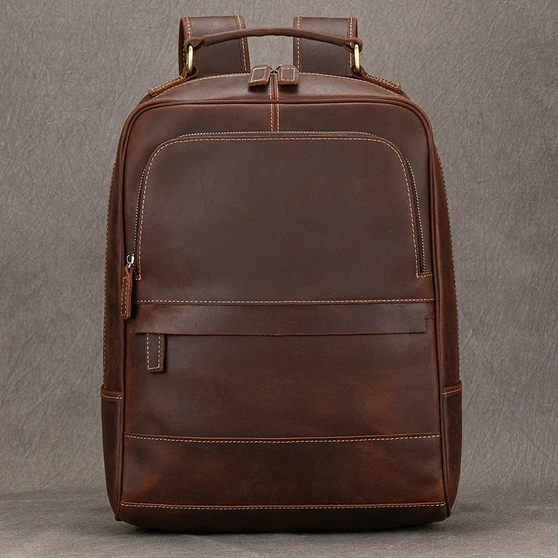 Men’s Brown Leather Backpack – Elegant and Refined Everyday Carry