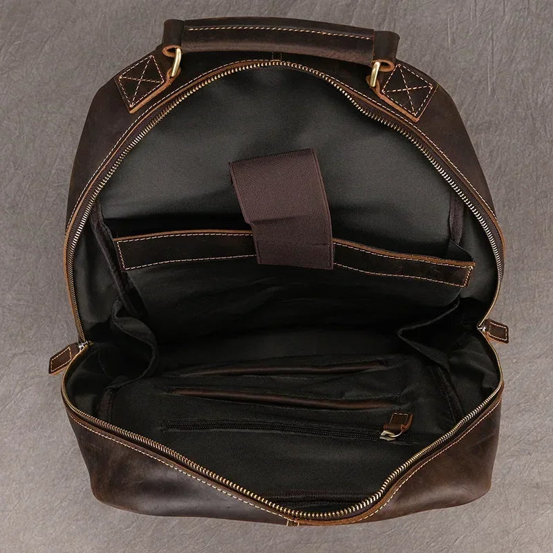 Men’s Brown Leather Backpack – Elegant and Refined Everyday Carry
