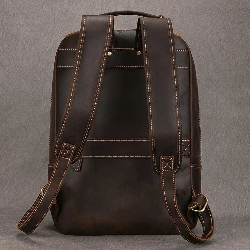 Men’s Brown Leather Backpack – Elegant and Refined Everyday Carry