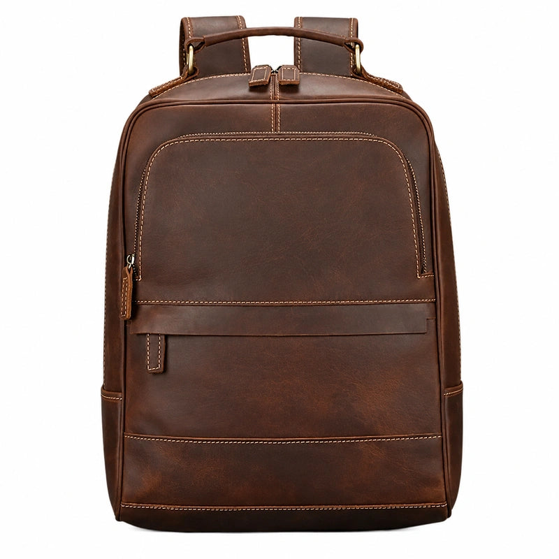 Men’s Brown Leather Backpack – Elegant and Refined Everyday Carry - Brown
