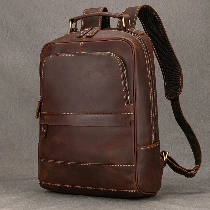 Men’s Brown Leather Backpack – Elegant and Refined Everyday Carry