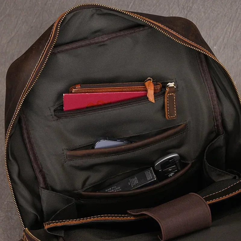Men’s Brown Leather Backpack – Elegant and Refined Everyday Carry