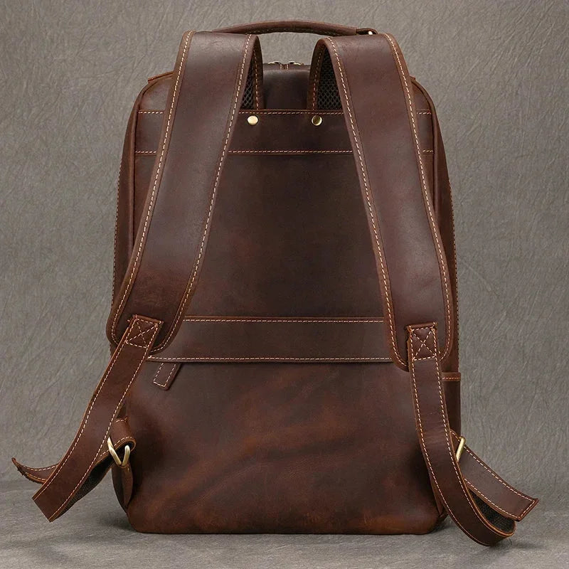 Men’s Brown Leather Backpack – Elegant and Refined Everyday Carry