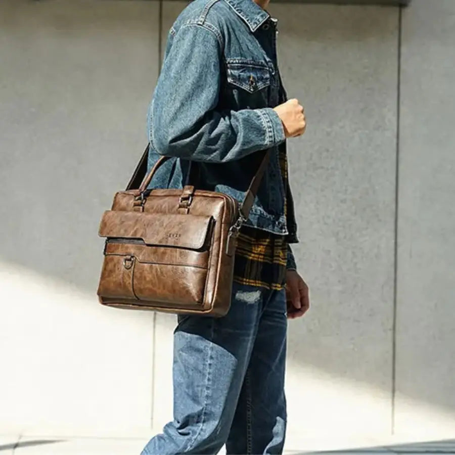 Men’s Business Briefcase – 14 Inch Multi-Compartment Work Bag