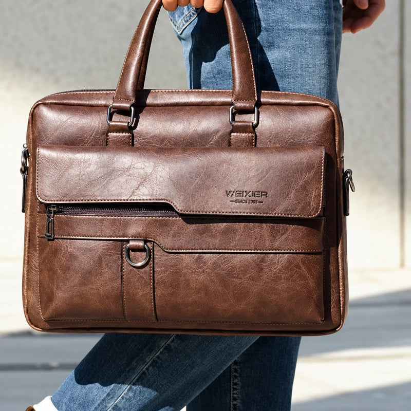 Men’s Business Briefcase – 14 Inch Multi-Compartment Work Bag